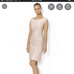 Ralph Lauren floral Jacquard gold/cream dress